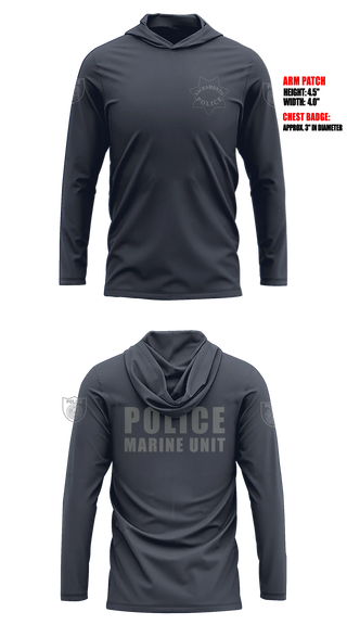 Sacramento Police Marine Unit Long Sleeve hooded sunshirt - 5