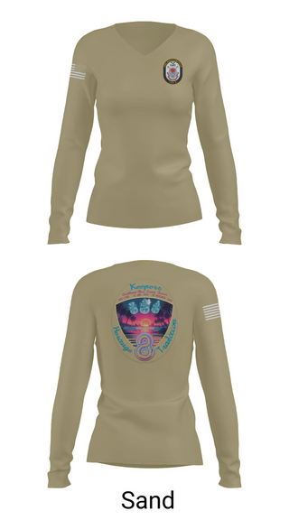 Womens Long Sleeve Vneck Shirt, USS Bougainville CPO, , Teamtime, Team time, sublimation, custom sports apparel, team uniforms, spirit wear, spiritwear, sports uniforms, custom shirts, team store, custom team store, fundraiser sports, apparel fundraiser