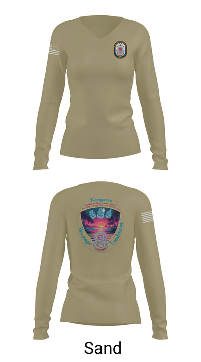 USS Bougainville CPO 89131174 Women's Long Sleeve V-neck Shirt - 92
