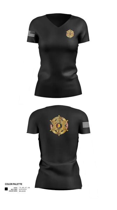 Marshall county sheriffs office 47865193 Women's Short Sleeve V-neck Shirt - 21