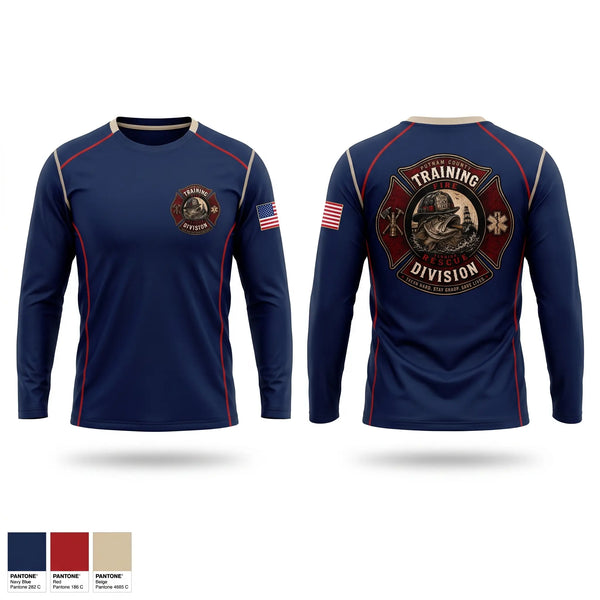 Long Sleeve Performance Shirt, Putnam county fire rescue, Fire Department, Teamtime, Team time, sublimation, custom sports apparel, team uniforms, spirit wear, spiritwear, sports uniforms, custom shirts, team store, custom team store, fundraiser sports, apparel fundraiser