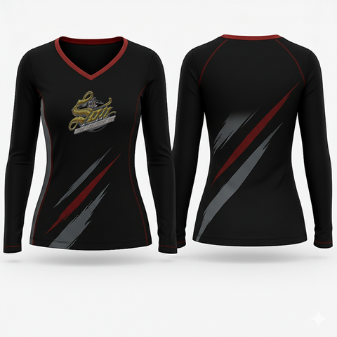 Womens Long Sleeve Vneck Shirt, 5th Son, , Teamtime, Team time, sublimation, custom sports apparel, team uniforms, spirit wear, spiritwear, sports uniforms, custom shirts, team store, custom team store, fundraiser sports, apparel fundraiser