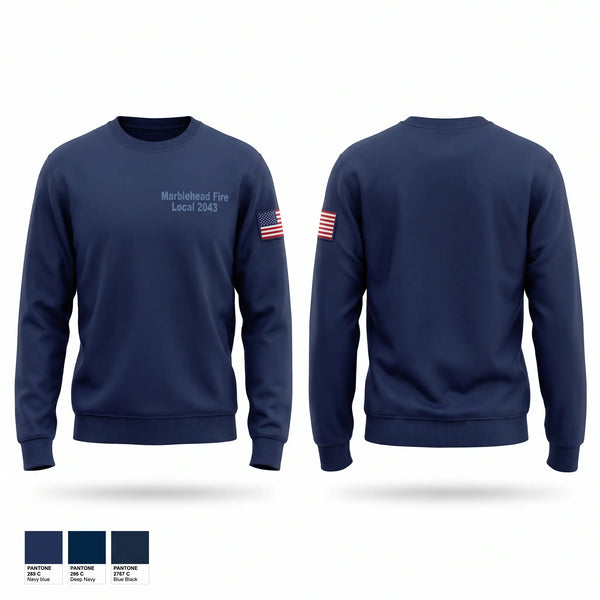 Crew Neck Sweatshirt, Marblehead Fire Local 2043, Fire Department, Teamtime, Team time, sublimation, custom sports apparel, team uniforms, spirit wear, spiritwear, sports uniforms, custom shirts, team store, custom team store, fundraiser sports, apparel fundraiser