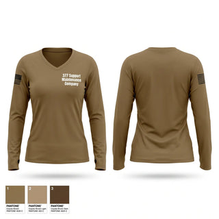 Womens Long Sleeve Vneck Shirt, 377 Support Maintenance Company, Army, Teamtime, Team time, sublimation, custom sports apparel, team uniforms, spirit wear, spiritwear, sports uniforms, custom shirts, team store, custom team store, fundraiser sports, apparel fundraiser