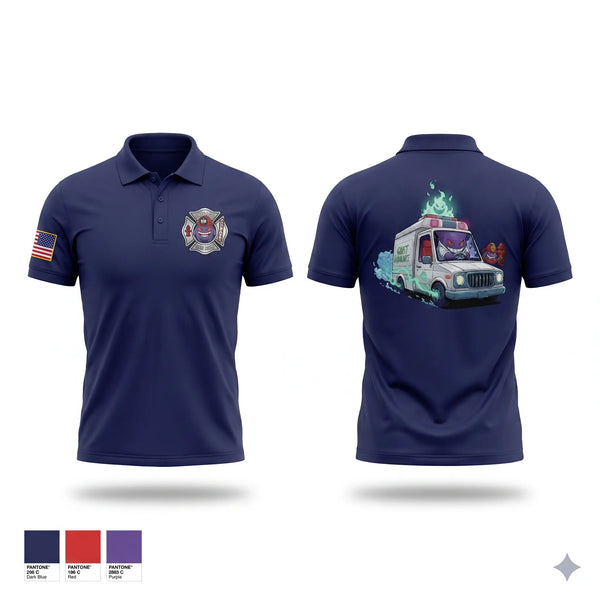 Short Sleeve Performance Polo, Chicago Fire Department, Fire Department, Teamtime, Team time, sublimation, custom sports apparel, team uniforms, spirit wear, spiritwear, sports uniforms, custom shirts, team store, custom team store, fundraiser sports, apparel fundraiser