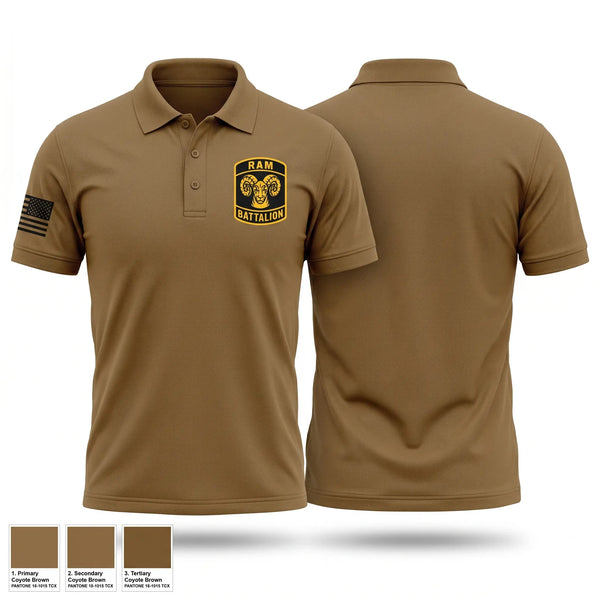 Short Sleeve Performance Polo, Ram battalion, Army, Teamtime, Team time, sublimation, custom sports apparel, team uniforms, spirit wear, spiritwear, sports uniforms, custom shirts, team store, custom team store, fundraiser sports, apparel fundraiser