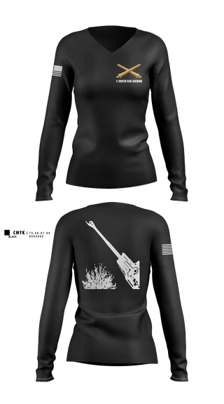 Womens Long Sleeve Vneck Shirt, 1-108 FAR, National Guard, Teamtime, Team time, sublimation, custom sports apparel, team uniforms, spirit wear, spiritwear, sports uniforms, custom shirts, team store, custom team store, fundraiser sports, apparel fundraiser