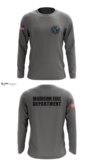 Long Sleeve Performance Shirt, Madison Fire Department, Fire Department, Teamtime, Team time, sublimation, custom sports apparel, team uniforms, spirit wear, spiritwear, sports uniforms, custom shirts, team store, custom team store, fundraiser sports, apparel fundraiser