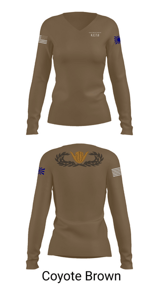 Womens Long Sleeve Vneck Shirt, KISARAZU COMBAT TRAINING UNIT, Army, Teamtime, Team time, sublimation, custom sports apparel, team uniforms, spirit wear, spiritwear, sports uniforms, custom shirts, team store, custom team store, fundraiser sports, apparel fundraiser