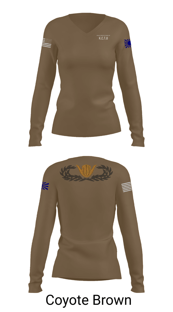 Womens Long Sleeve Vneck Shirt, KISARAZU COMBAT TRAINING UNIT, Army, Teamtime, Team time, sublimation, custom sports apparel, team uniforms, spirit wear, spiritwear, sports uniforms, custom shirts, team store, custom team store, fundraiser sports, apparel fundraiser