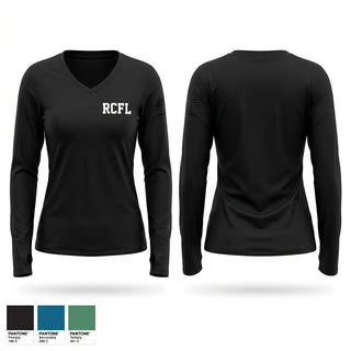 Womens Long Sleeve Vneck Shirt, RCFL, Police, Teamtime, Team time, sublimation, custom sports apparel, team uniforms, spirit wear, spiritwear, sports uniforms, custom shirts, team store, custom team store, fundraiser sports, apparel fundraiser