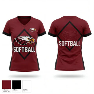 Womens Short Sleeve Vneck Shirt, Huntsville Lady Eagles, Softball, Teamtime, Team time, sublimation, custom sports apparel, team uniforms, spirit wear, spiritwear, sports uniforms, custom shirts, team store, custom team store, fundraiser sports, apparel fundraiser