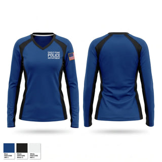 Womens Long Sleeve Vneck Shirt, Eagle Point Police Department, Police, Teamtime, Team time, sublimation, custom sports apparel, team uniforms, spirit wear, spiritwear, sports uniforms, custom shirts, team store, custom team store, fundraiser sports, apparel fundraiser