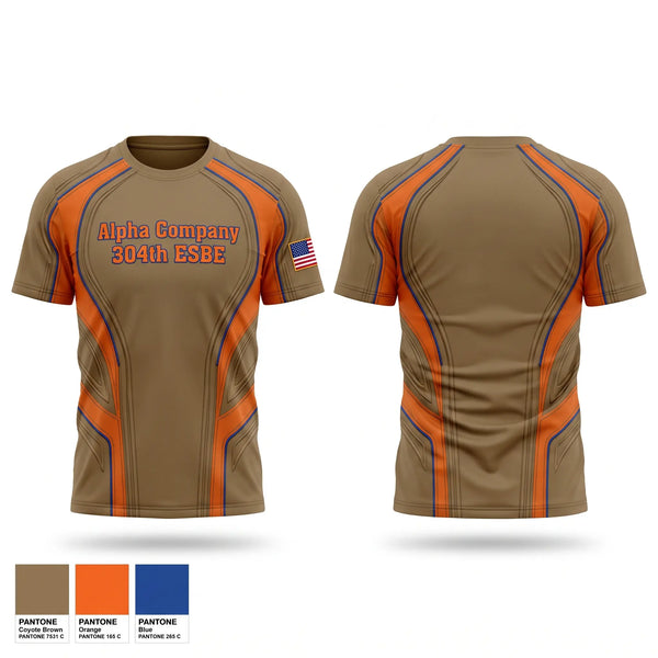 Short Sleeve Performance Shirt, Alpha Company 304th ESB-E, Army, Teamtime, Team time, sublimation, custom sports apparel, team uniforms, spirit wear, spiritwear, sports uniforms, custom shirts, team store, custom team store, fundraiser sports, apparel fundraiser