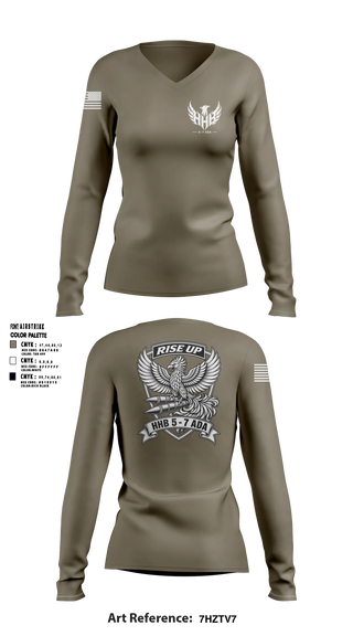 HHB 5-7 ADA Women's Long Sleeve V-neck Shirt - 6