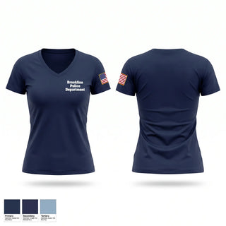 Womens Short Sleeve Vneck Shirt, Brookline Police Department, Police, Teamtime, Team time, sublimation, custom sports apparel, team uniforms, spirit wear, spiritwear, sports uniforms, custom shirts, team store, custom team store, fundraiser sports, apparel fundraiser