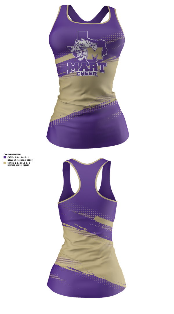 Tank Top, Mart High School Cheer, Cheer, Teamtime, Team time, sublimation, custom sports apparel, team uniforms, spirit wear, spiritwear, sports uniforms, custom shirts, team store, custom team store, fundraiser sports, apparel fundraiser