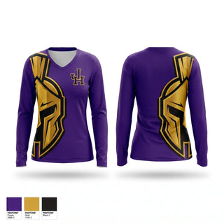 Womens Long Sleeve Vneck Shirt, Jurupa Hills Spartans, Softball, Teamtime, Team time, sublimation, custom sports apparel, team uniforms, spirit wear, spiritwear, sports uniforms, custom shirts, team store, custom team store, fundraiser sports, apparel fundraiser