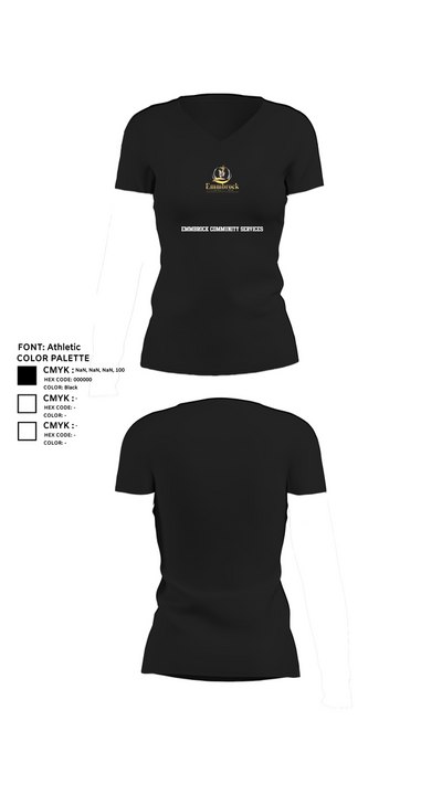 EMMBROCK COMMUNITY SERVICES 16784997 Women's Short Sleeve V-neck Shirt - 11