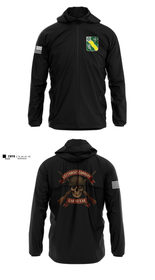 Windbreaker, Cutthroat Company 1-63 AR, Army, Teamtime, Team time, sublimation, custom sports apparel, team uniforms, spirit wear, spiritwear, sports uniforms, custom shirts, team store, custom team store, fundraiser sports, apparel fundraiser