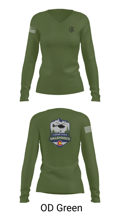 D Co 3-140th AVN 89038545 Women's Long Sleeve V-neck Shirt - 54