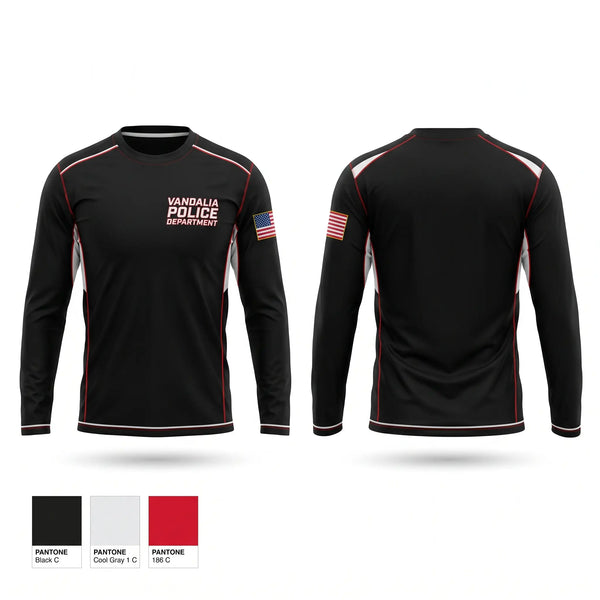 Long Sleeve Performance Shirt, Vandalia Police Department, Police, Teamtime, Team time, sublimation, custom sports apparel, team uniforms, spirit wear, spiritwear, sports uniforms, custom shirts, team store, custom team store, fundraiser sports, apparel fundraiser