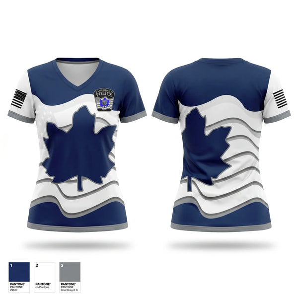Womens Short Sleeve Vneck Shirt, Maple Heights Police Department, Police, Teamtime, Team time, sublimation, custom sports apparel, team uniforms, spirit wear, spiritwear, sports uniforms, custom shirts, team store, custom team store, fundraiser sports, apparel fundraiser