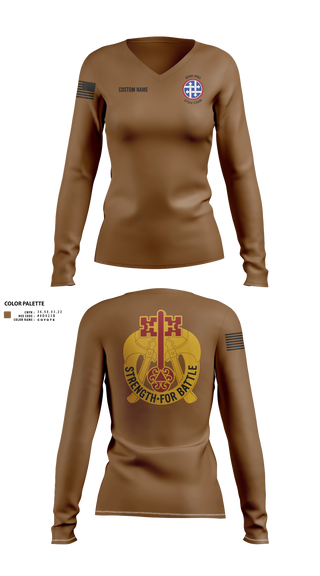 Womens Long Sleeve Vneck Shirt, 373rd CSSB, Army, Teamtime, Team time, sublimation, custom sports apparel, team uniforms, spirit wear, spiritwear, sports uniforms, custom shirts, team store, custom team store, fundraiser sports, apparel fundraiser