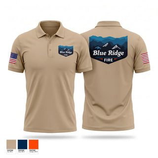 Short Sleeve Performance Polo, Blue Ridge Fire, Fire Department, Teamtime, Team time, sublimation, custom sports apparel, team uniforms, spirit wear, spiritwear, sports uniforms, custom shirts, team store, custom team store, fundraiser sports, apparel fundraiser