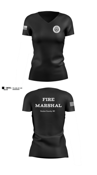 Womens Short Sleeve Vneck Shirt, Gaston County Emergency Management and Fire Services, Fire Department, Teamtime, Team time, sublimation, custom sports apparel, team uniforms, spirit wear, spiritwear, sports uniforms, custom shirts, team store, custom team store, fundraiser sports, apparel fundraiser