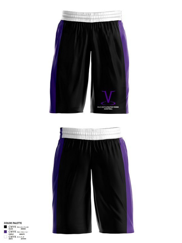 Mens Basketball Shorts, Niles North Athletics Vikings Basketball, Men's Basketball, Teamtime, Team time, sublimation, custom sports apparel, team uniforms, spirit wear, spiritwear, sports uniforms, custom shirts, team store, custom team store, fundraiser sports, apparel fundraiser