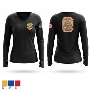 Womens Long Sleeve Vneck Shirt, United States Park Police, Police, Teamtime, Team time, sublimation, custom sports apparel, team uniforms, spirit wear, spiritwear, sports uniforms, custom shirts, team store, custom team store, fundraiser sports, apparel fundraiser
