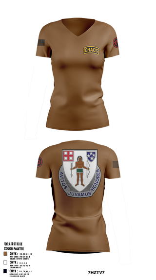 Womens Short Sleeve Vneck Shirt, Chaos Company, 1-182 Infantry, , Teamtime, Team time, sublimation, custom sports apparel, team uniforms, spirit wear, spiritwear, sports uniforms, custom shirts, team store, custom team store, fundraiser sports, apparel fundraiser