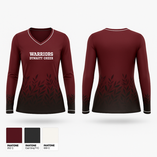 Womens Long Sleeve Vneck Shirt, team name, Cheer, Teamtime, Team time, sublimation, custom sports apparel, team uniforms, spirit wear, spiritwear, sports uniforms, custom shirts, team store, custom team store, fundraiser sports, apparel fundraiser