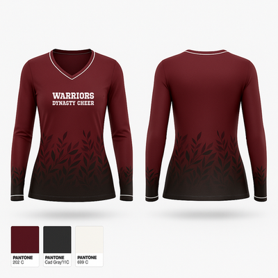 Warriors dynasty cheer 64644482 Women's Long Sleeve V-neck Shirt - 1