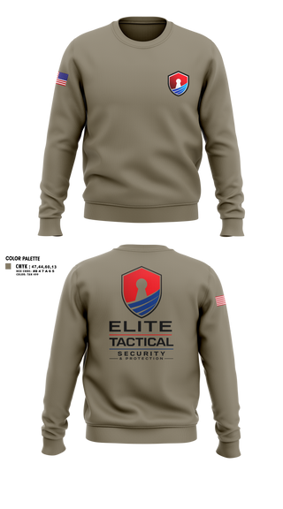Crew Neck Sweatshirt, Elite Tactical Security, Police, Teamtime, Team time, sublimation, custom sports apparel, team uniforms, spirit wear, spiritwear, sports uniforms, custom shirts, team store, custom team store, fundraiser sports, apparel fundraiser