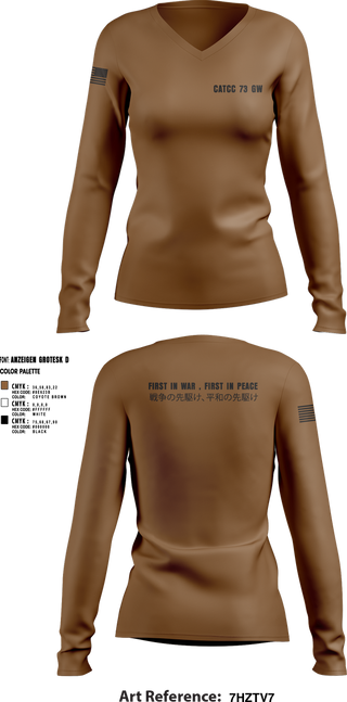 Womens Long Sleeve Vneck Shirt, CATCC 73 GW, , Teamtime, Team time, sublimation, custom sports apparel, team uniforms, spirit wear, spiritwear, sports uniforms, custom shirts, team store, custom team store, fundraiser sports, apparel fundraiser