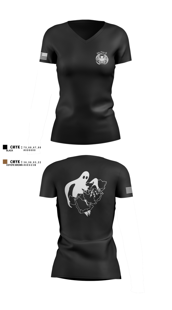 Womens Short Sleeve Vneck Shirt, A Co 8th Psy-B, Army, Teamtime, Team time, sublimation, custom sports apparel, team uniforms, spirit wear, spiritwear, sports uniforms, custom shirts, team store, custom team store, fundraiser sports, apparel fundraiser