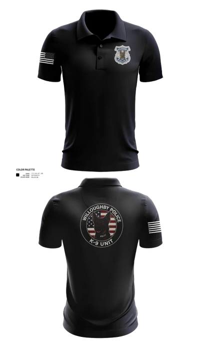 Willoughby Police K9 Unit 23687363 Short Sleeve Performance Polo - 30