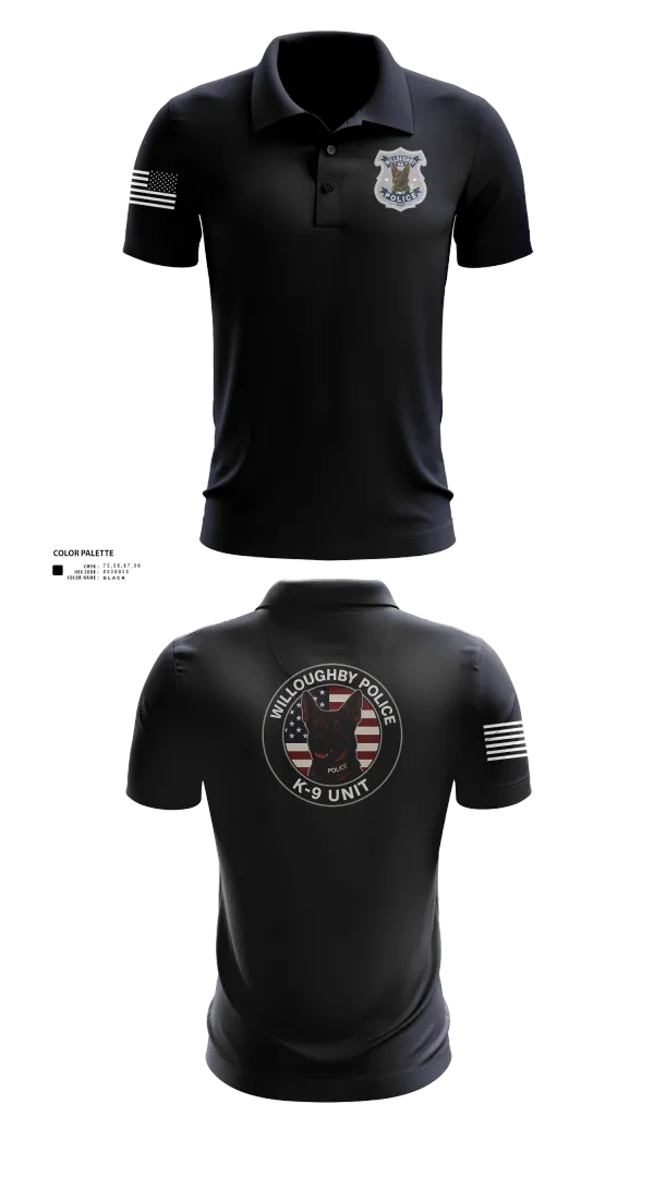 Short Sleeve Performance Polo, Willoughby Police K9 Unit, Police, Teamtime, Team time, sublimation, custom sports apparel, team uniforms, spirit wear, spiritwear, sports uniforms, custom shirts, team store, custom team store, fundraiser sports, apparel fundraiser