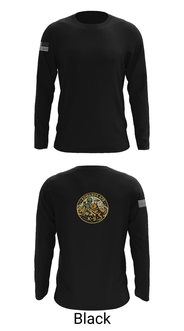 Long Sleeve Performance Shirt, 412th Military Working Dog, Air Force, Teamtime, Team time, sublimation, custom sports apparel, team uniforms, spirit wear, spiritwear, sports uniforms, custom shirts, team store, custom team store, fundraiser sports, apparel fundraiser