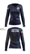 Thompsonville Fire & EMS Women's Long Sleeve V-neck Shirt - 21