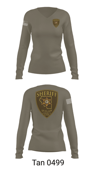 Womens Long Sleeve Vneck Shirt, St. Clair County Sheriff Department, Police, Teamtime, Team time, sublimation, custom sports apparel, team uniforms, spirit wear, spiritwear, sports uniforms, custom shirts, team store, custom team store, fundraiser sports, apparel fundraiser