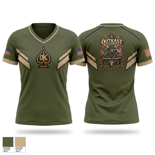 Womens Short Sleeve Vneck Shirt, OutKast Rucking Club, , Teamtime, Team time, sublimation, custom sports apparel, team uniforms, spirit wear, spiritwear, sports uniforms, custom shirts, team store, custom team store, fundraiser sports, apparel fundraiser
