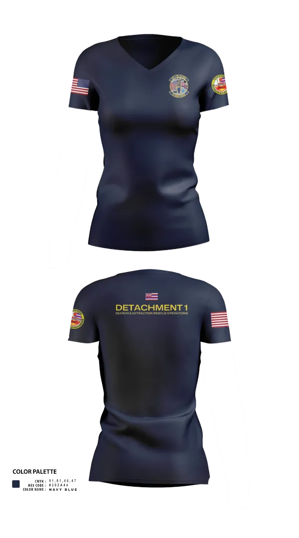 Womens Short Sleeve Vneck Shirt, Detachment 1 SERO, National Guard, Teamtime, Team time, sublimation, custom sports apparel, team uniforms, spirit wear, spiritwear, sports uniforms, custom shirts, team store, custom team store, fundraiser sports, apparel fundraiser
