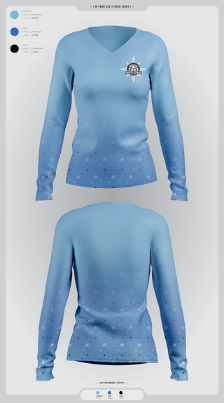 Womens Long Sleeve Vneck Shirt, North Stars, Women's Basketball, Teamtime, Team time, sublimation, custom sports apparel, team uniforms, spirit wear, spiritwear, sports uniforms, custom shirts, team store, custom team store, fundraiser sports, apparel fundraiser
