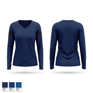 Womens Long Sleeve Vneck Shirt, Princeton Police Department, Police, Teamtime, Team time, sublimation, custom sports apparel, team uniforms, spirit wear, spiritwear, sports uniforms, custom shirts, team store, custom team store, fundraiser sports, apparel fundraiser