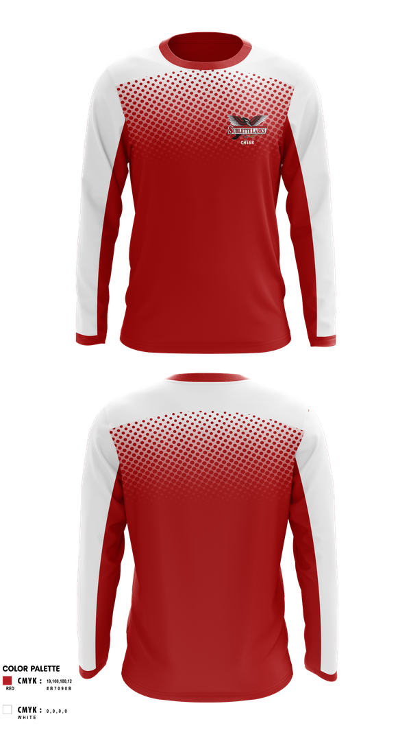 Long Sleeve Performance Shirt, Sublette Middle School Cheer, Cheer, Teamtime, Team time, sublimation, custom sports apparel, team uniforms, spirit wear, spiritwear, sports uniforms, custom shirts, team store, custom team store, fundraiser sports, apparel fundraiser