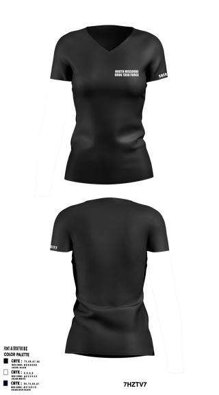 Womens Short Sleeve Vneck Shirt, North Missouri Drug Task Force, Police, Teamtime, Team time, sublimation, custom sports apparel, team uniforms, spirit wear, spiritwear, sports uniforms, custom shirts, team store, custom team store, fundraiser sports, apparel fundraiser