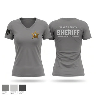 Womens Short Sleeve Vneck Shirt, Vance County Sheriff Office, Police, Teamtime, Team time, sublimation, custom sports apparel, team uniforms, spirit wear, spiritwear, sports uniforms, custom shirts, team store, custom team store, fundraiser sports, apparel fundraiser